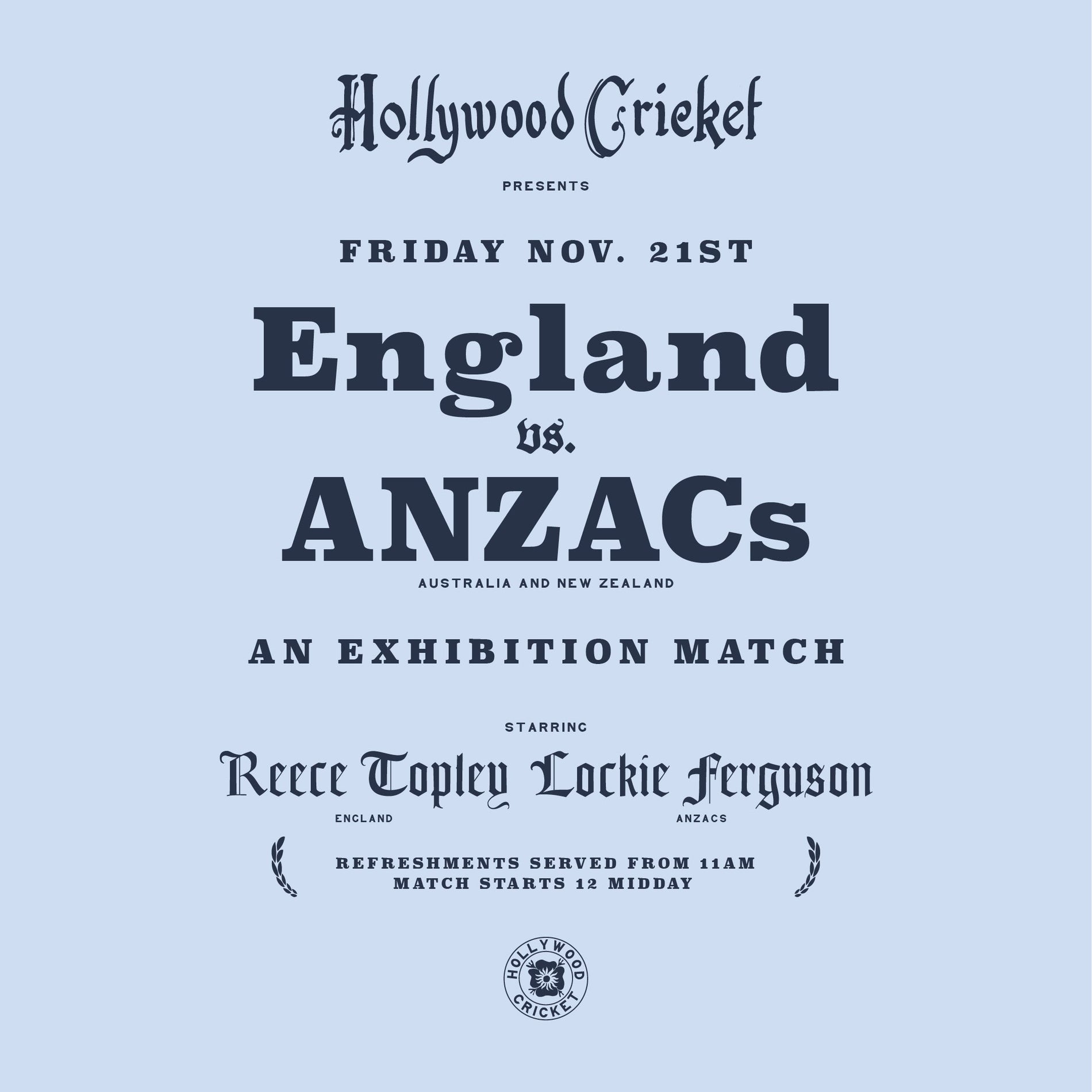 England v ANZAC's